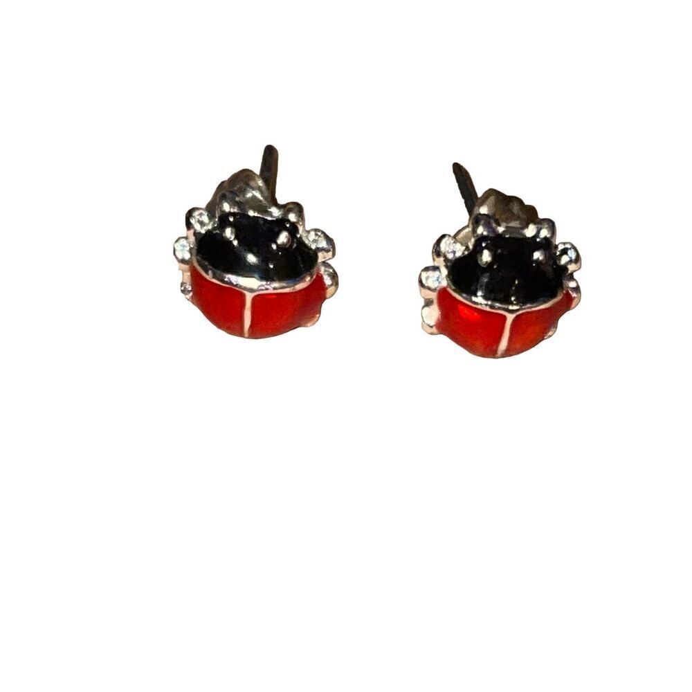 Ladybug Enamel Earrings by Little Miss Twin Stars